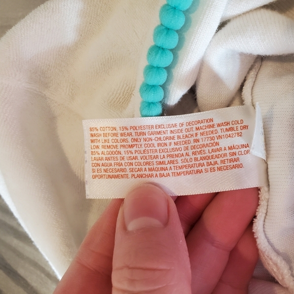 Cat & Jack Toddler Girl Terry Cloth Hooded Swim Cover-up Short Sleeve Size 2T - Picture 6 of 14